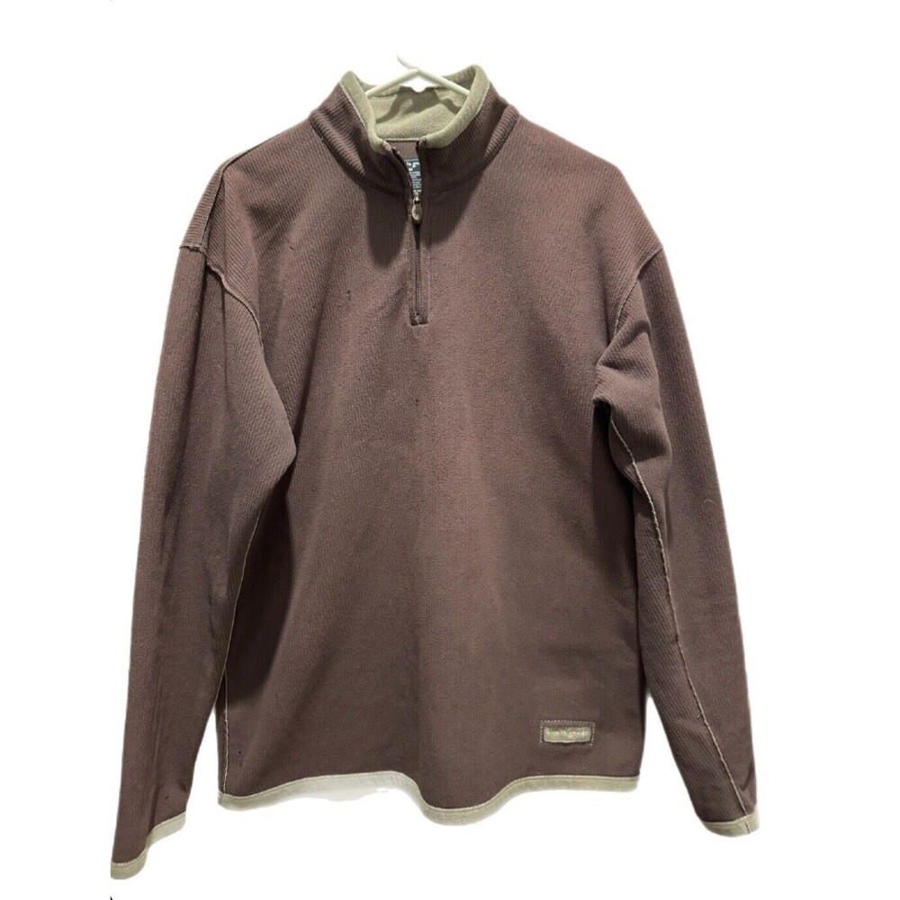 Life Is Good Medium Half Zip Ribbed Pullover Sweatshirt Fleece
